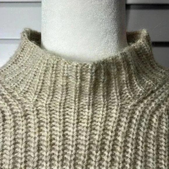 Ted Baker Gorrga Funnel Neck Wool Alpaca Chunky Knit Sweater Size 6 Beige - Picture 3 of 10